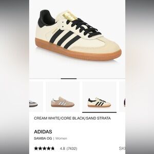 Adidas Samba Cream and Black Shoes